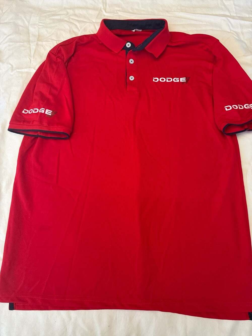 Dodge Challenger Men's Red Short Sleeve Polo Shirt Performance Pique